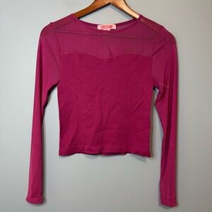 ✨3/$20✨ Coco & Shay  Mesh Long Sleeve Top Shirt. Purple. NWOT Size Medium